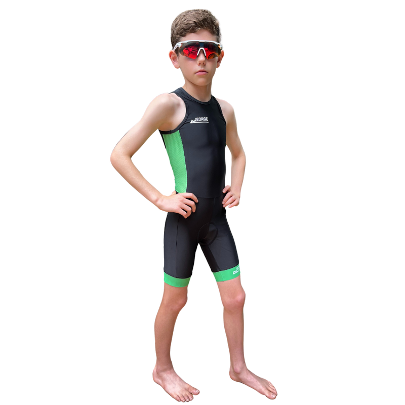 Load image into Gallery viewer, JEORGE Kids Junior Unisex Triathlon Suit, Ages 8 to 14, one piece racing suit