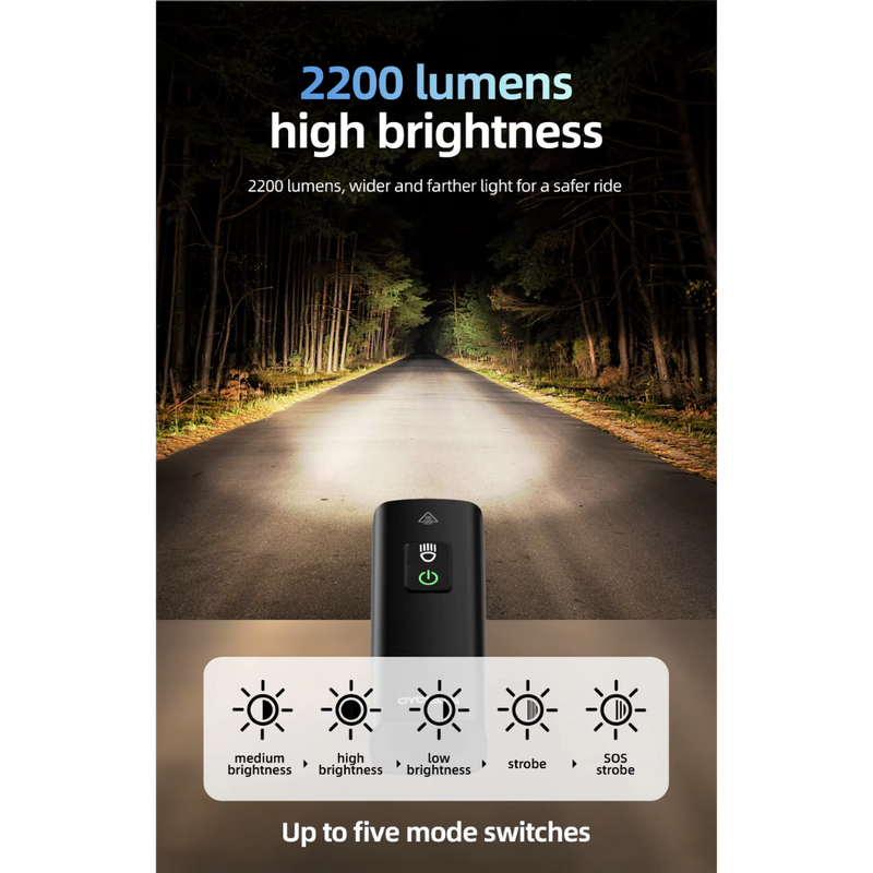 Load image into Gallery viewer, CYCLAMI Bicycle Light LED 2200 Lumen High Brightness Multi-Function Road MTB Cycling Safety Bicycle Front Lights+ Bonus Mount Strap