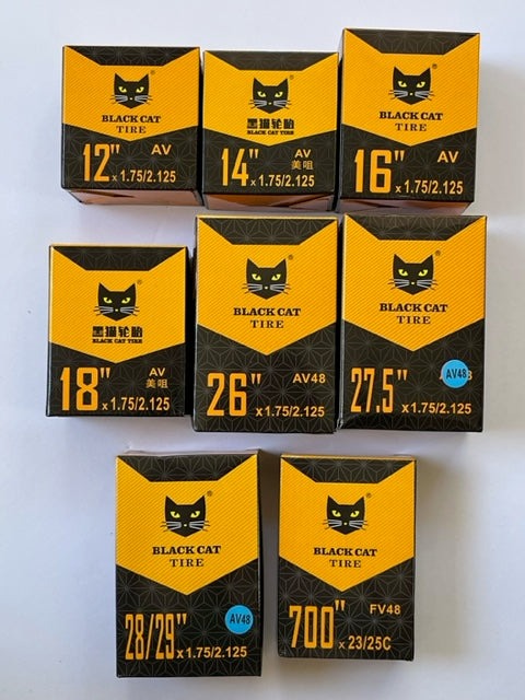 Load image into Gallery viewer, Black Cat High Quality Bike Tubes (Various Sizes)