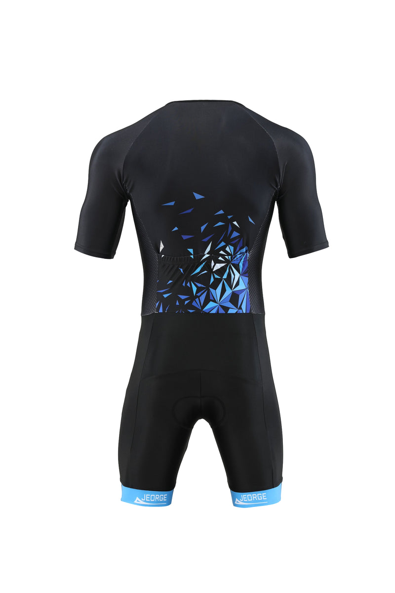 Load image into Gallery viewer, JEORGE Men Trisuit, Competitor Triathlon Short Sleeve Aero Tri Suit.