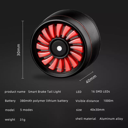 JEORGE Smart Bike Tail Light: Auto On/Off Rear Bicycle Flashlight.