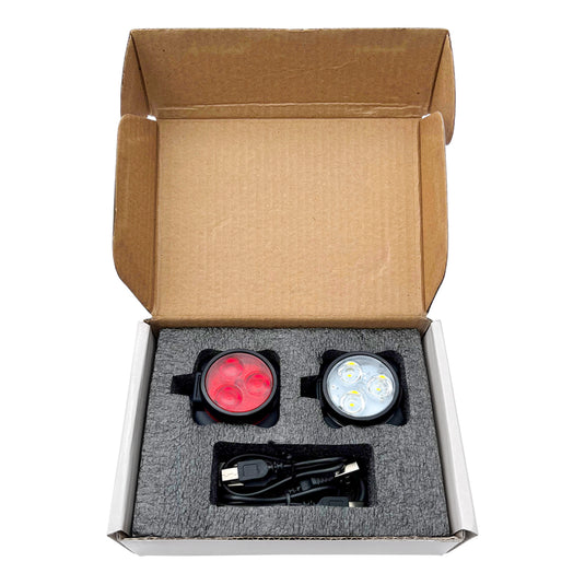 USB Rechargeable Bike Light Set
