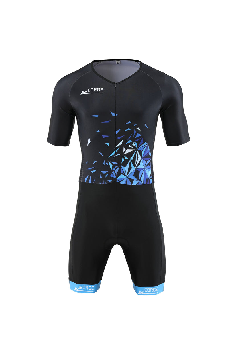Load image into Gallery viewer, JEORGE Men Trisuit, Competitor Triathlon Short Sleeve Aero Tri Suit.