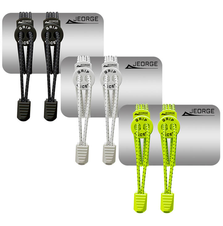 Load image into Gallery viewer, JEORGE Grip Laces, 3 Pairs, No Tie Elastic Shoelaces System, One Size Fits All.