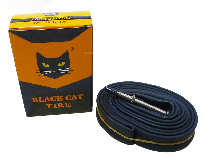 Load image into Gallery viewer, Black Cat 700C road bicycle tube 700x23 25C FV48 Presta 48mm