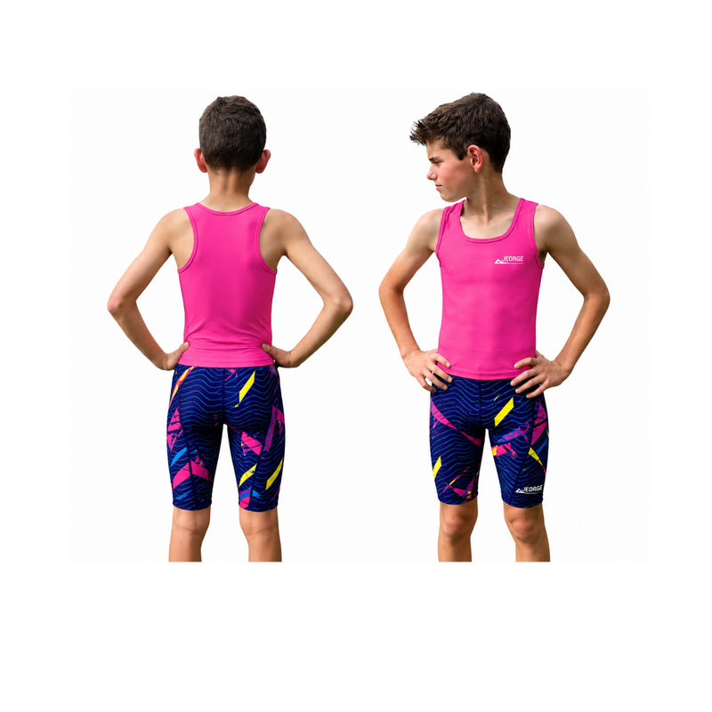 Load image into Gallery viewer, JEORGE Competition Swimming Shorts, High quality 250gsm chlorine resistant boys jammers
