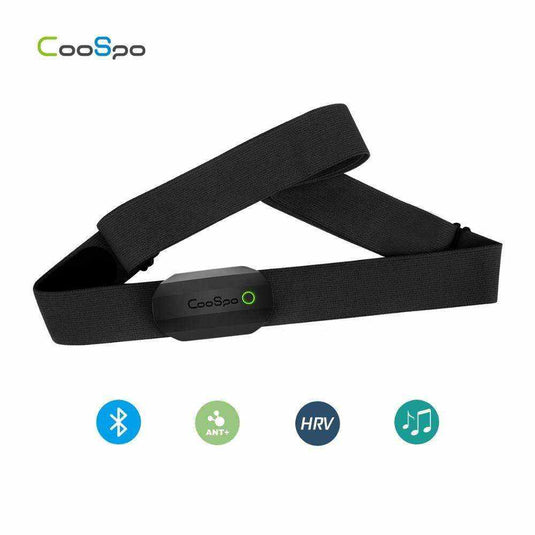 COOSPO H808S Heart Rate Monitor Bluetooth ANT+ Chest Strap Heart Rate Monitor, Compatible with CoospoRide Peloton Zwift DDP Yoga Bike Computers Sports Watches
