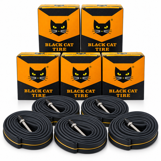 5 Pack - Black Cat 700C Road Bicycle Tube