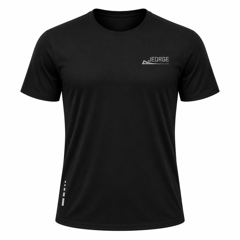Load image into Gallery viewer, JEORGE Men’s Short Sleeve Running Shirt – Black
