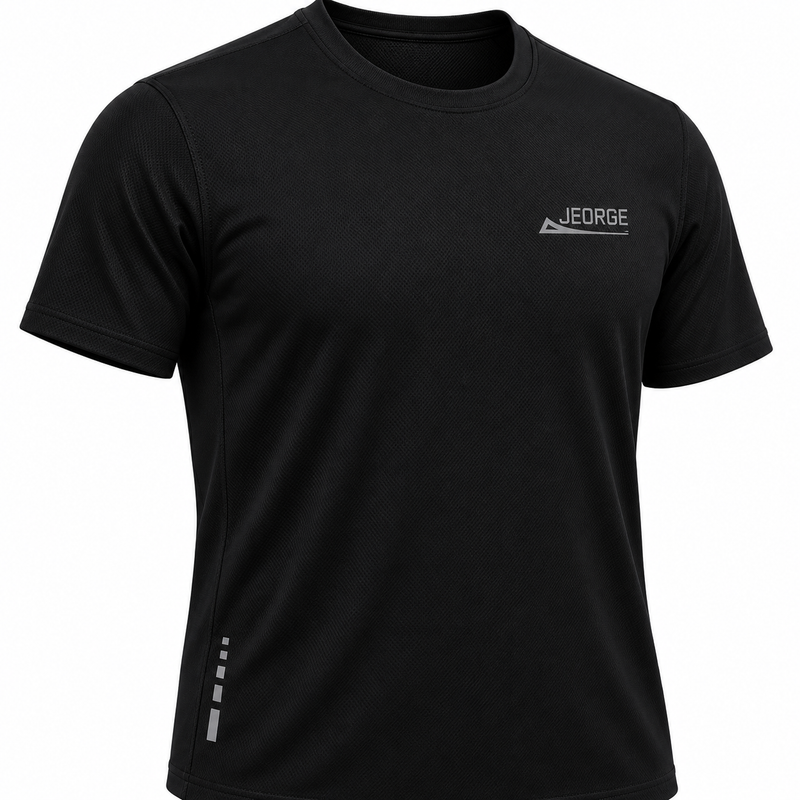 Load image into Gallery viewer, JEORGE Men’s Short Sleeve Running Shirt – Black
