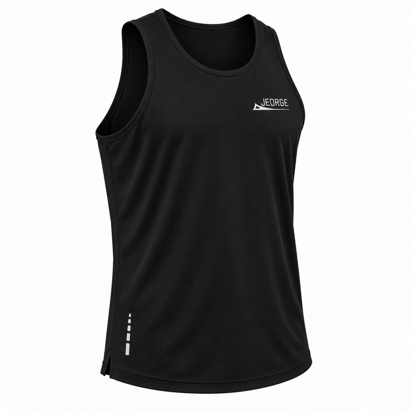 Load image into Gallery viewer, JEORGE Men’s Running Singlet – Black
