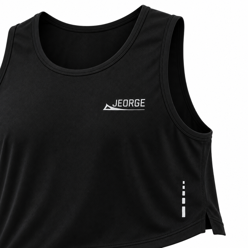 Load image into Gallery viewer, JEORGE Men’s Running Singlet – Black
