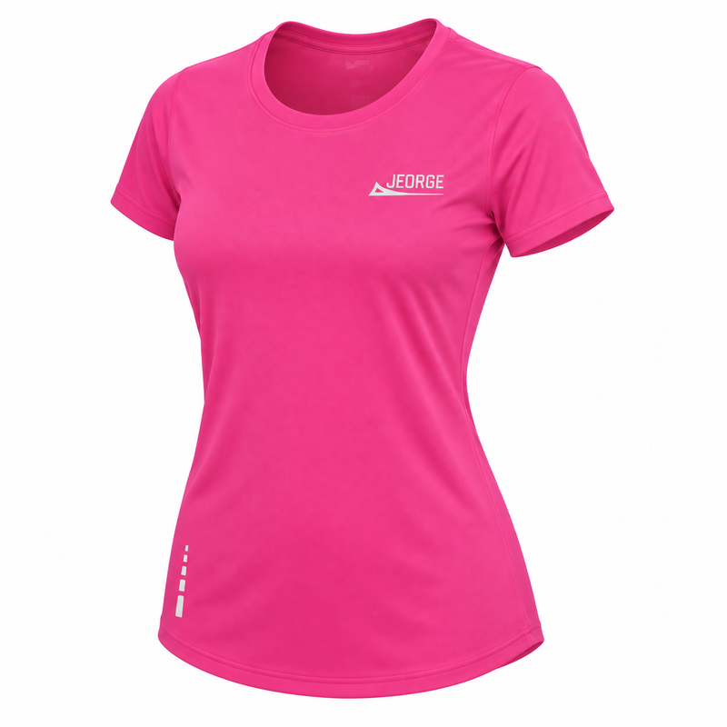 Load image into Gallery viewer, JEORGE Women’s Short Sleeve Running Shirt – Pink
