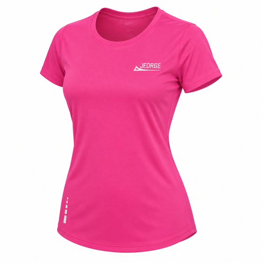 JEORGE Women’s Short Sleeve Running Shirt – Pink