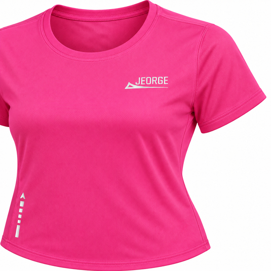 JEORGE Women’s Short Sleeve Running Shirt – Pink