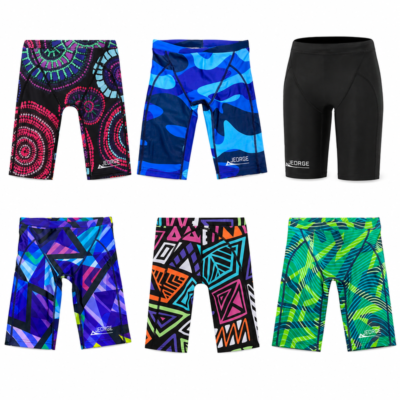 Load image into Gallery viewer, JEORGE Competition Swimming Shorts, High quality 250gsm chlorine resistant boys jammers
