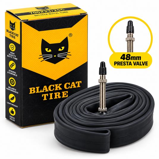5 Pack - Black Cat 700C Road Bicycle Tube