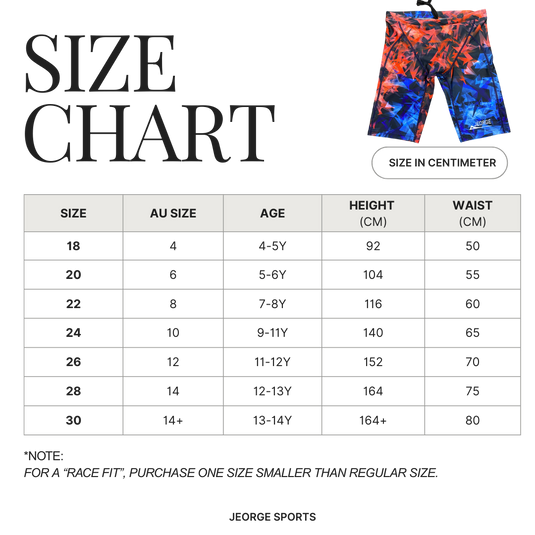 JEORGE Competition Swimming Shorts, High quality 250gsm chlorine resistant boys jammers