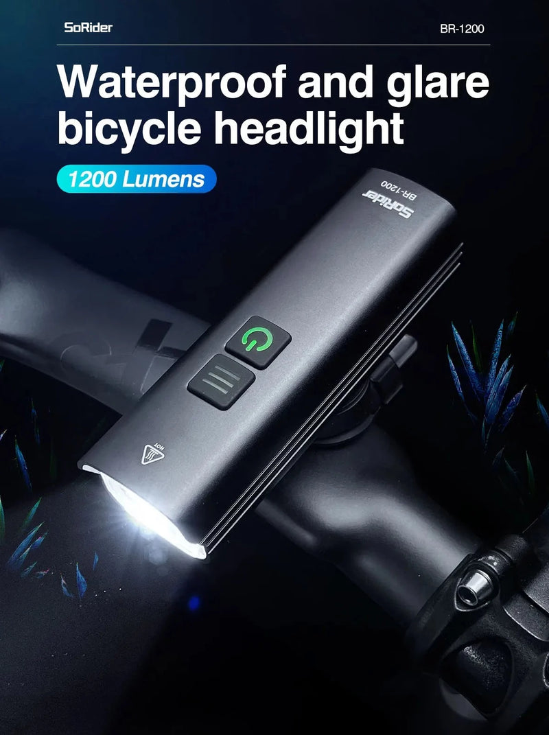 Load image into Gallery viewer, 1200 Lumen Bicycle Light Road &amp; Mountain Bike LED Front Light Headlight (BR-1200)

