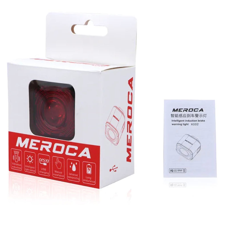 Load image into Gallery viewer, Meroca XC02 Smart Auto Brake Sensing Taillight, MTB or Road Bike, USB Charging Waterproof Safety Warning Rear Light
