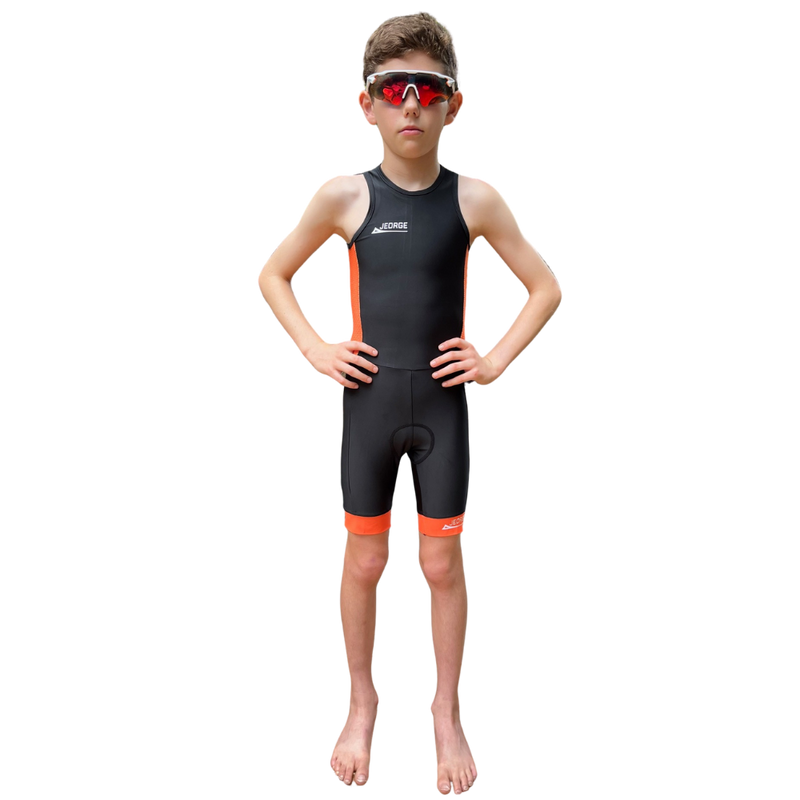 Load image into Gallery viewer, JEORGE Kids Junior Unisex Triathlon Suit, Ages 8 to 14, one piece racing suit
