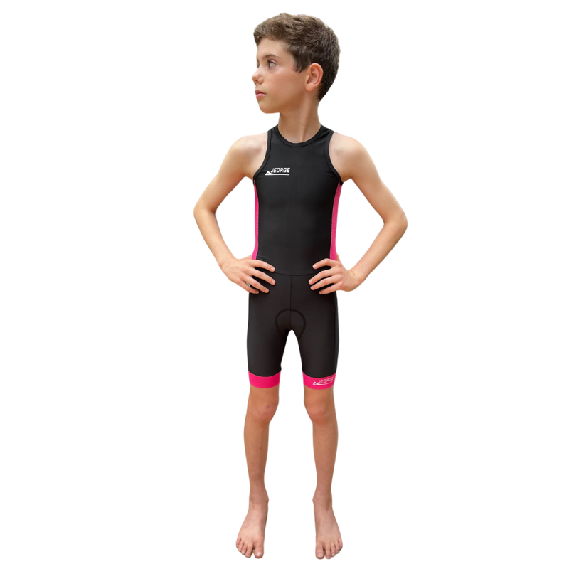 Load image into Gallery viewer, JEORGE Kids Junior Unisex Triathlon Suit, Ages 8 to 14, one piece racing suit
