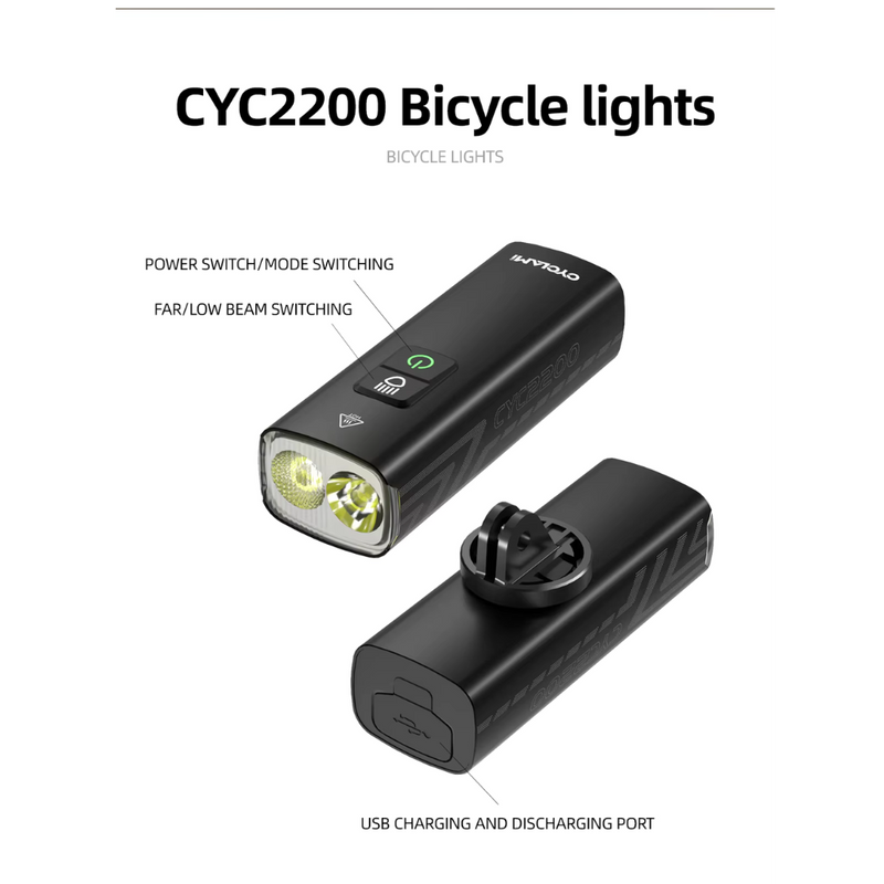 Load image into Gallery viewer, CYCLAMI Bicycle Light LED 2200 Lumen High Brightness Multi-Function Road MTB Cycling Safety Bicycle Front Lights+ Bonus Mount Strap
