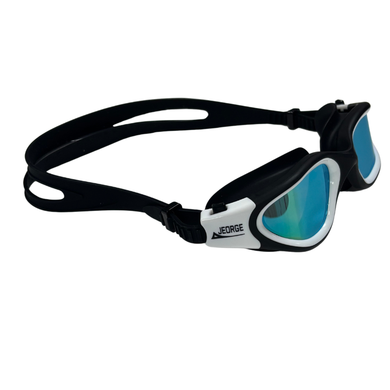 Load image into Gallery viewer, JEORGE Unisex Swimming Goggles with anti-fog coating, 100% UV protection, and a leakproof silicone seal. Perfect for adults and teens. Wide view, adjustable fit, and built for performance.
