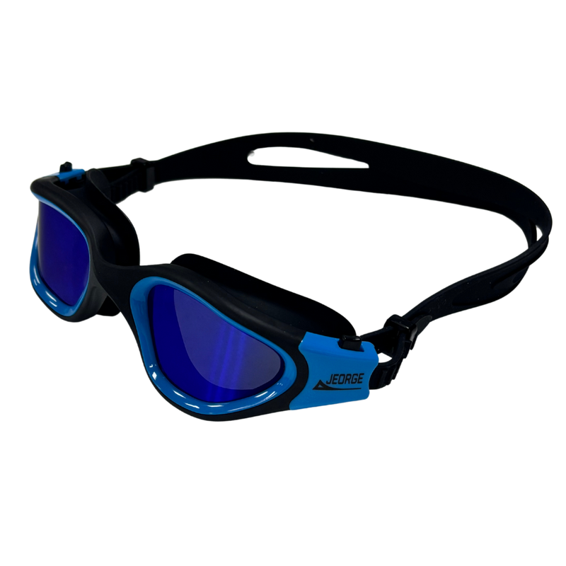 Load image into Gallery viewer, JEORGE Unisex Swimming Goggles with anti-fog coating, 100% UV protection, and a leakproof silicone seal. Perfect for adults and teens. Wide view, adjustable fit, and built for performance.
