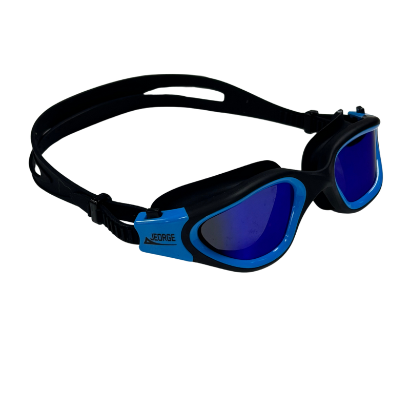 Load image into Gallery viewer, JEORGE Unisex Swimming Goggles with anti-fog coating, 100% UV protection, and a leakproof silicone seal. Perfect for adults and teens. Wide view, adjustable fit, and built for performance.
