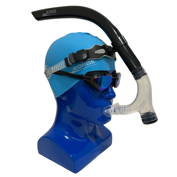 JEORGE 3 Piece Training Combo, Swim Cap, Snorkel & Goggles Combo