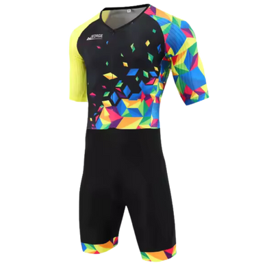 JEORGE Men Trisuit, Competitor Triathlon Short Sleeve Aero Tri Suit.