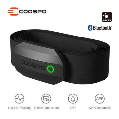 COOSPO H808S Heart Rate Monitor Bluetooth ANT+ Chest Strap Heart Rate Monitor, Compatible with CoospoRide Peloton Zwift DDP Yoga Bike Computers Sports Watches