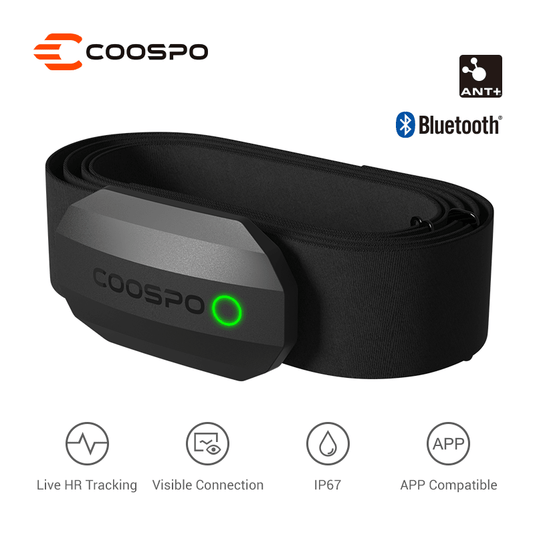 COOSPO H808S Heart Rate Monitor Bluetooth ANT+ Chest Strap Heart Rate Monitor, Compatible with CoospoRide Peloton Zwift DDP Yoga Bike Computers Sports Watches - JeorgeSports