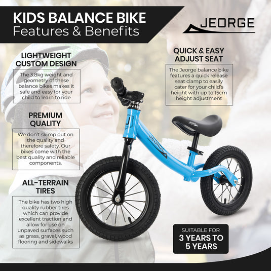JEORGE Kids Balance Bike, Age 3 years to 5 Years Old, Lightweight Balance Bike.