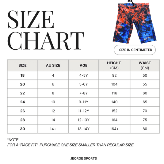 JEORGE Competition Swimming Shorts, High quality 250gsm chlorine resistant boys jammers - JeorgeSports