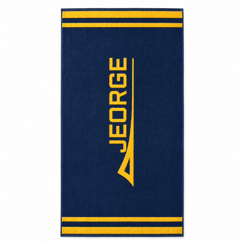 Load image into Gallery viewer, JEORGE Jacquard Beach Towel – Premium 600GSM Cotton Luxury - JeorgeSports
