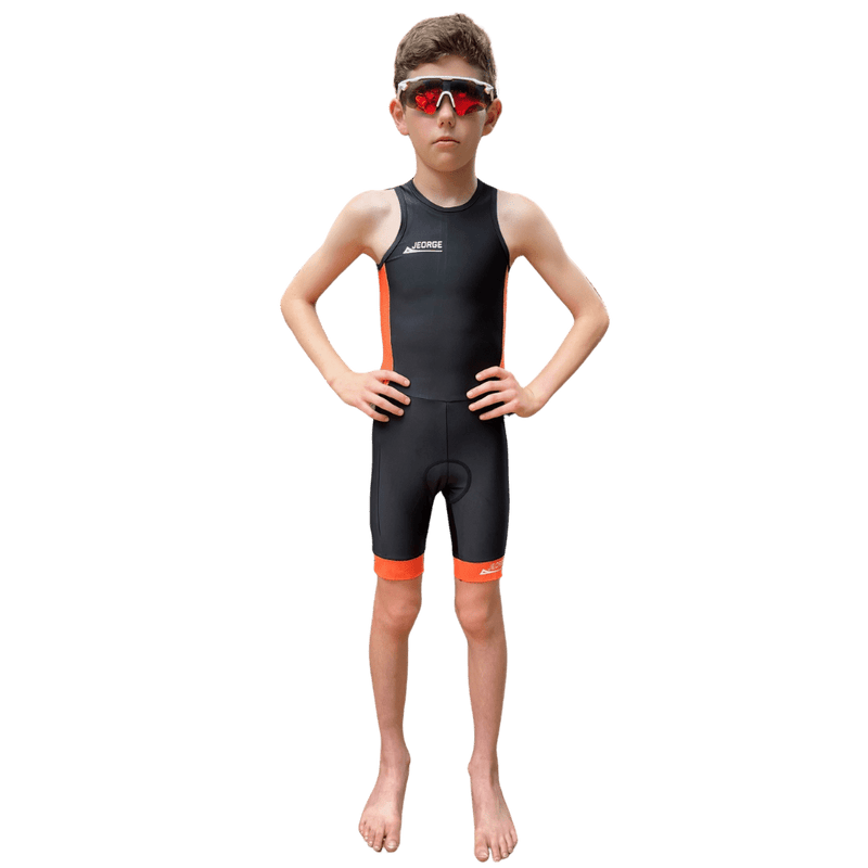 Load image into Gallery viewer, JEORGE Kids Junior Unisex Triathlon Suit, Ages 8 to 14, one piece racing suit - JeorgeSports
