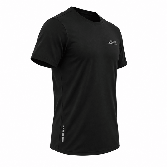 JEORGE Men’s Short Sleeve Running Shirt – Black - JeorgeSports