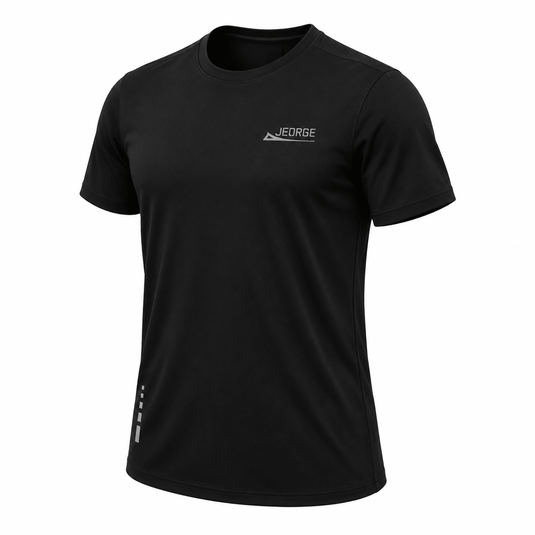 JEORGE Men’s Short Sleeve Running Shirt – Black - JeorgeSports