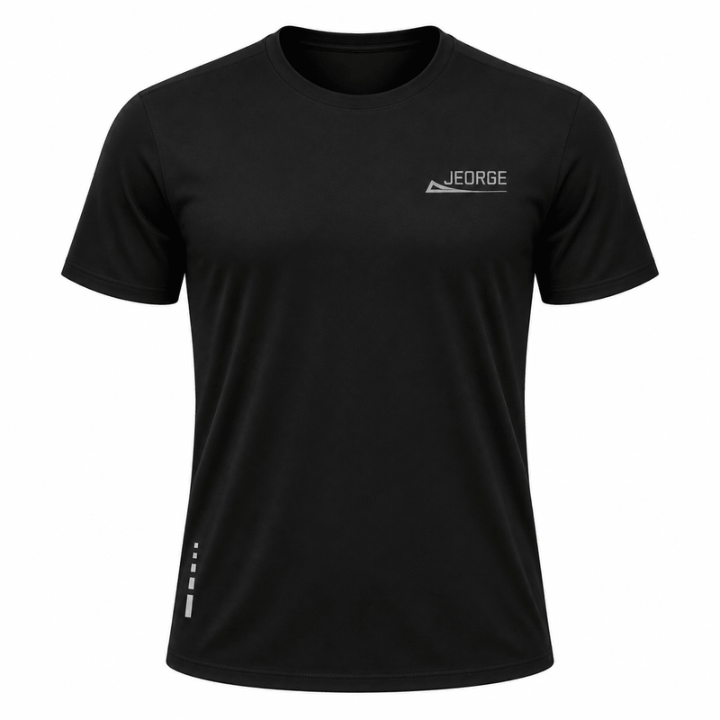 Load image into Gallery viewer, JEORGE Men’s Short Sleeve Running Shirt – Black - JeorgeSports
