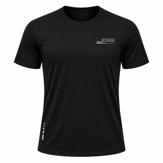 JEORGE Men’s Short Sleeve Running Shirt – Black - JeorgeSports
