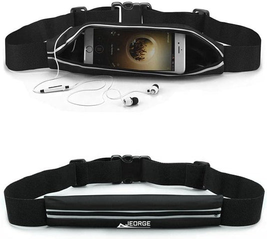 JEORGE Original Slim Running Belt for Women & Men, No Bounce Waist Pack - JeorgeSports