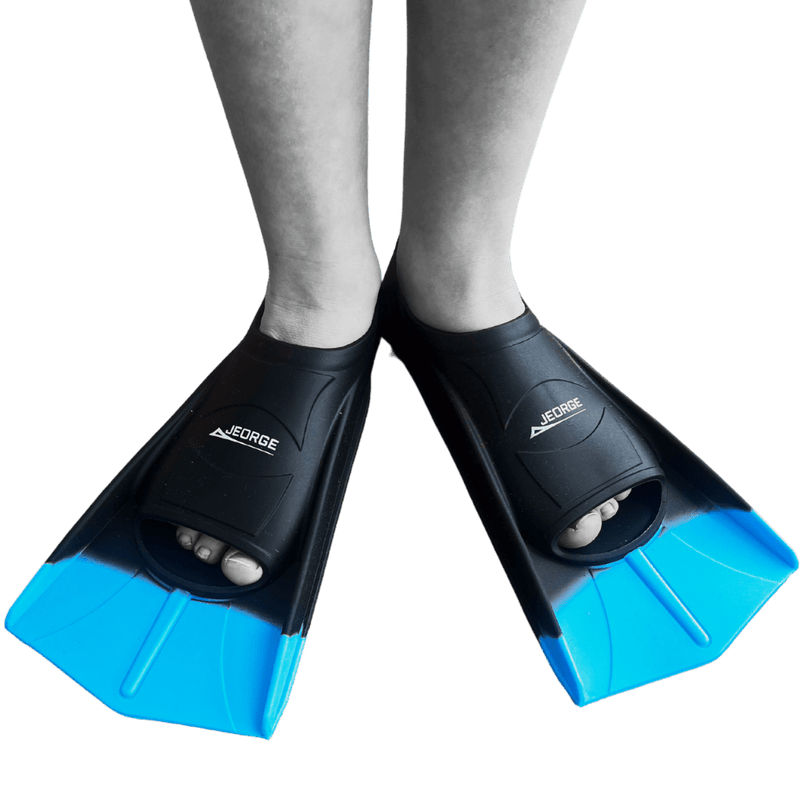 Load image into Gallery viewer, JEORGE Swimming Training Fins Short Blade Sizes For Men, Women And Kids. Includes Travel Mesh Bag - JeorgeSports
