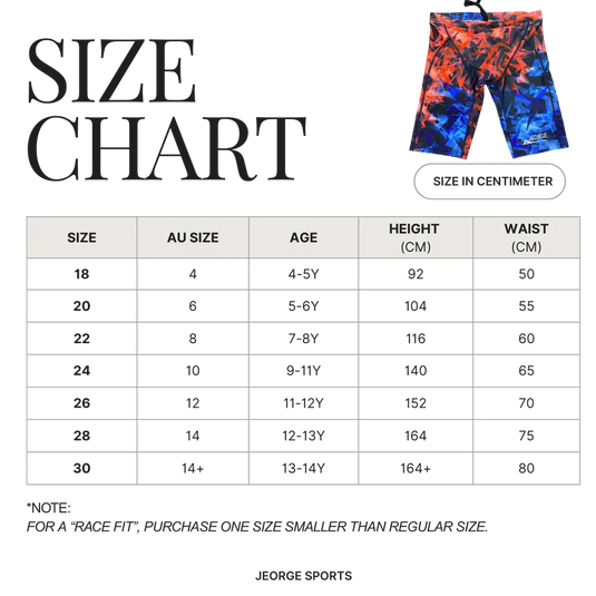 JEORGE Competition Swimming Shorts, High quality 250gsm chlorine resistant boys jammers