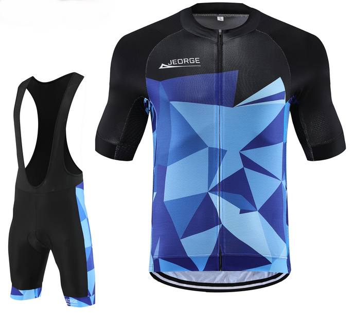 JEORGE Men's Cycling Jersey Set Short Sleeve Quick Dry Cycling Clothing Kit