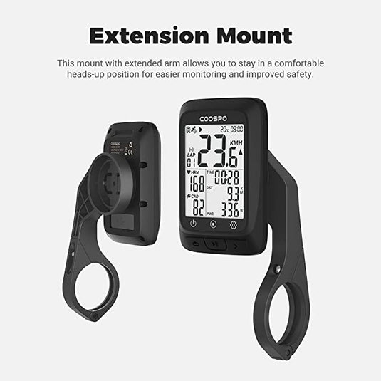COOSPO Bike Computer GPS Wireless with Bluetooth , 2.4 LCD Screen, Auto Backlight IP67 waterproof - JeorgeSports