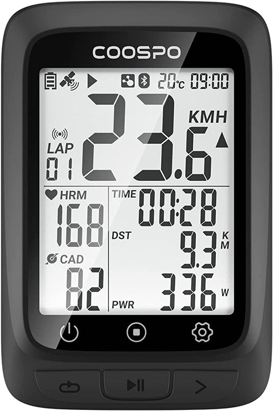 COOSPO Bike Computer GPS Wireless with Bluetooth , 2.4 LCD Screen, Auto Backlight IP67 waterproof - JeorgeSports